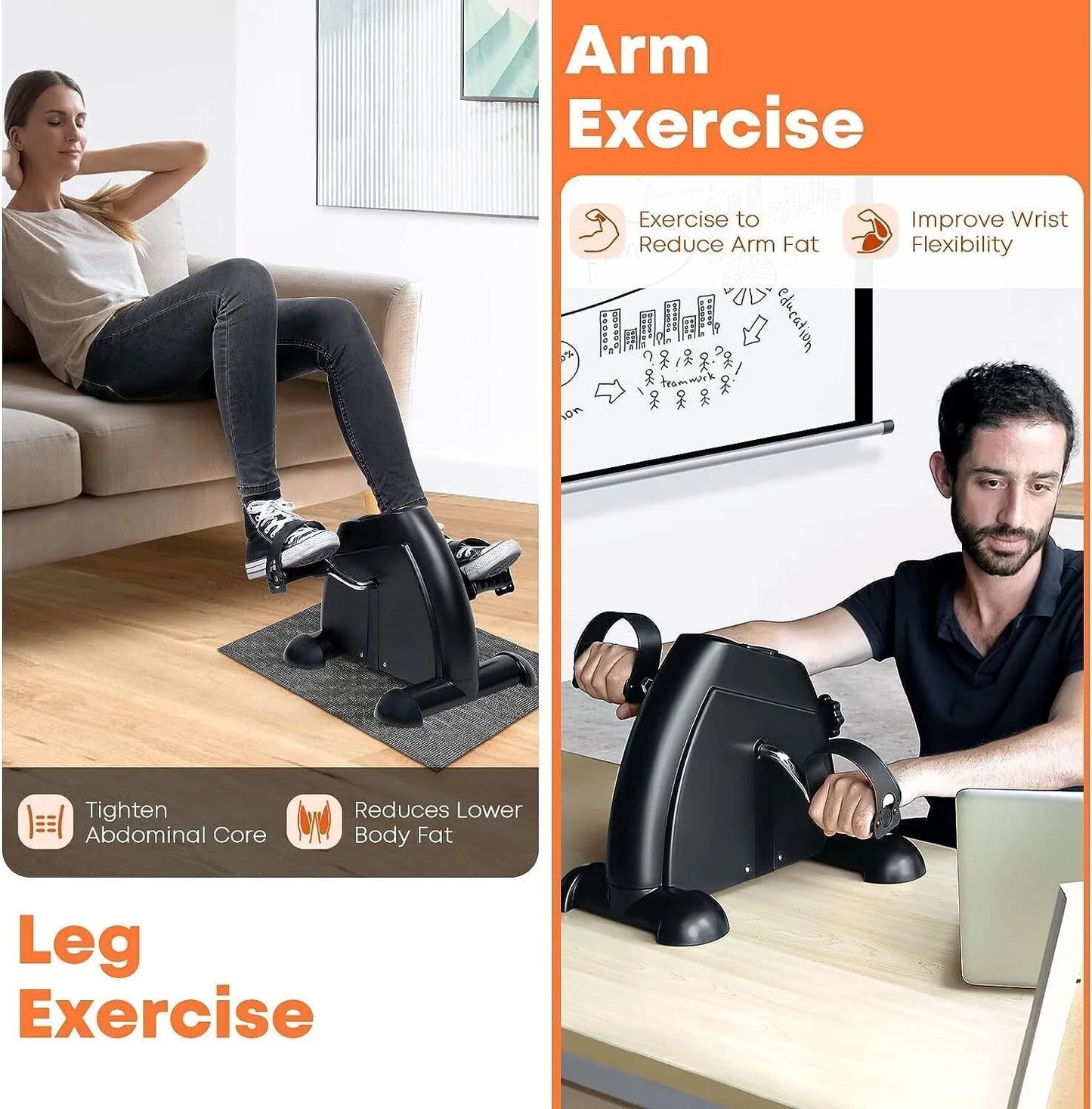 Multi-Function Mini Digital under Desk Exercise Bike Stepper,Foot Bicycle Exerciser,Bike Pedal Exerciser