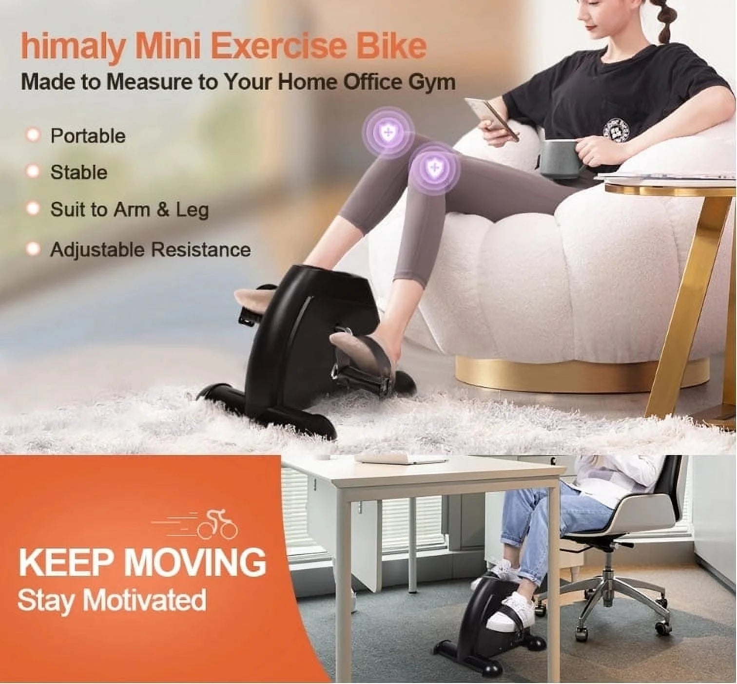 Multi-Function Mini Digital under Desk Exercise Bike Stepper,Foot Bicycle Exerciser,Bike Pedal Exerciser