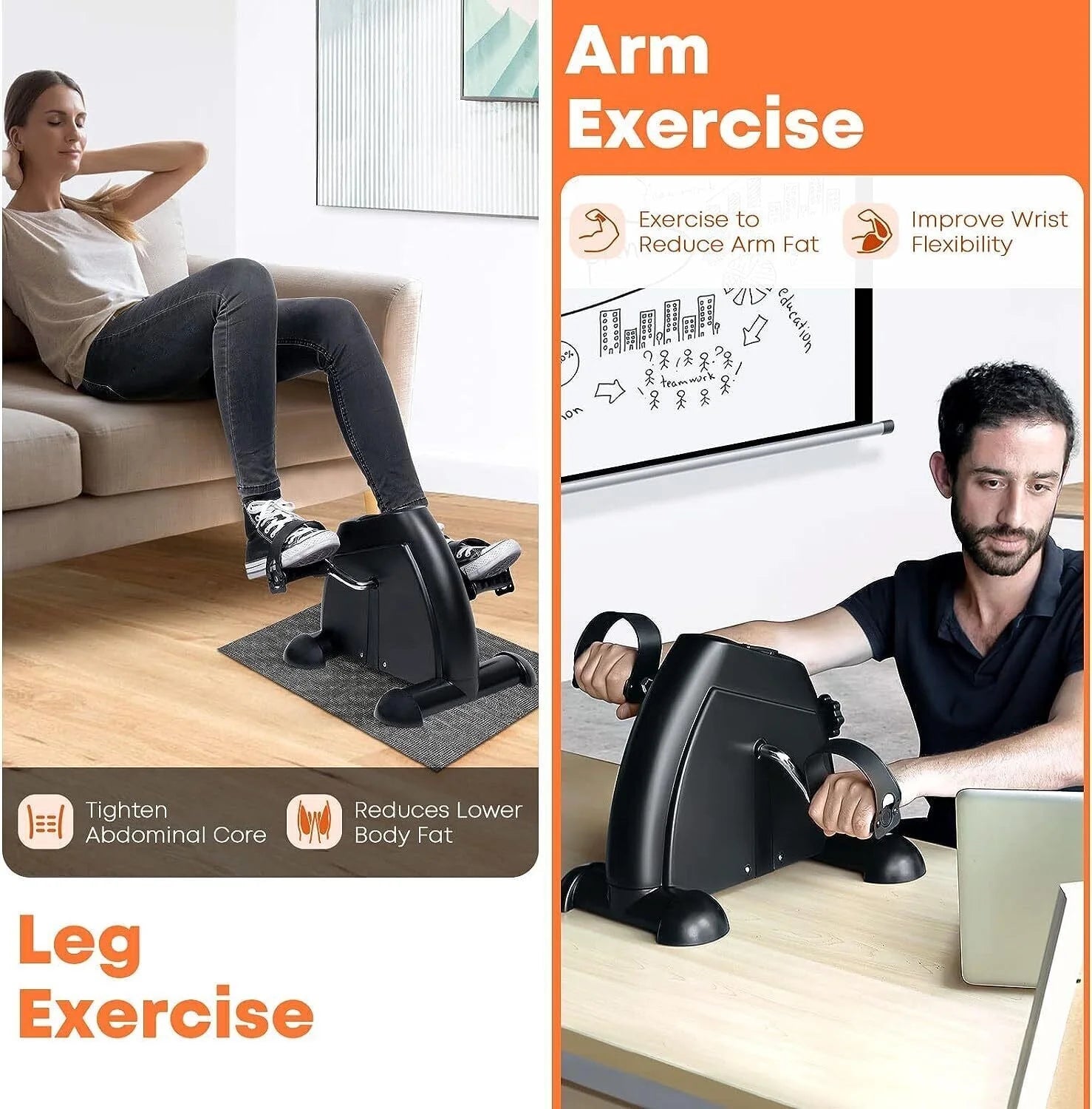 Multi-Function Mini Digital under Desk Exercise Bike Stepper,Foot Bicycle Exerciser,Bike Pedal Exerciser