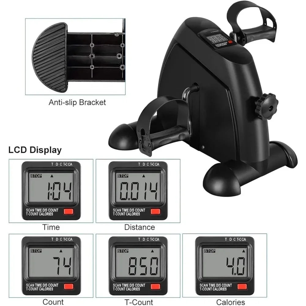 Multi-Function Mini Digital under Desk Exercise Bike Stepper,Foot Bicycle Exerciser,Bike Pedal Exerciser