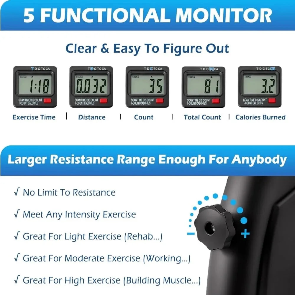 Multi-Function Mini Digital under Desk Exercise Bike Stepper,Foot Bicycle Exerciser,Bike Pedal Exerciser